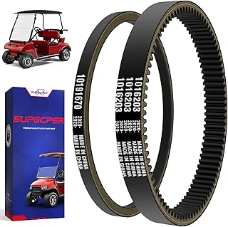 Club Car Drive and Starter Belt, Golf Cart Drive and Starter Belt Kit for Club Car DS 1997-UP and Precedent 2004-UP, Club Car Drive and Starter Belt Kit Replace OEM# 101916701, 1016203