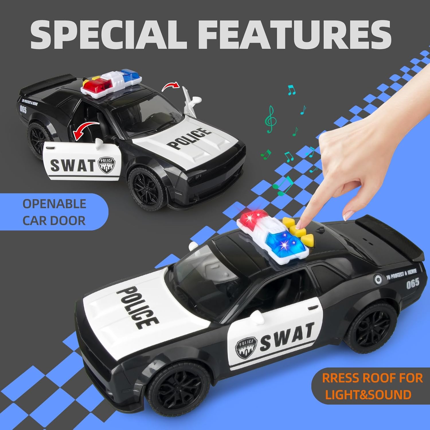 4 Packs Emergency Vehicle Toy Playsets, Including Garbage Truck Play Police Car,Ambulance and Fire Truck with Spray,Lights & Sounds,Birthday Christmas Party Gifts Toys for Boys 3-5