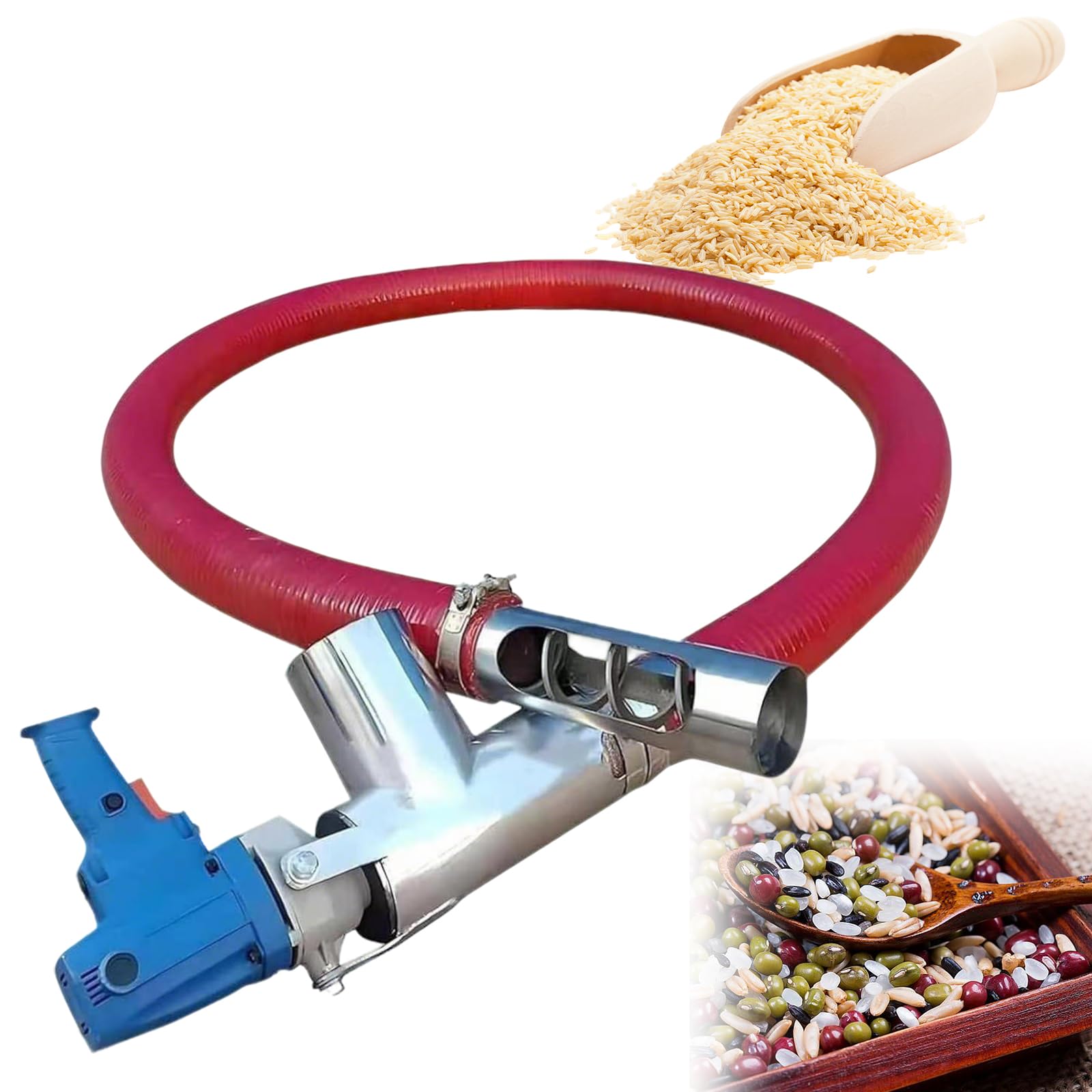 Convoyeur à vis industriel, machine d'aspiration de grain portable, grand extracteur de grains de vers domestique, avec support, longueur de 5 m pour un mouvement facile du matériau