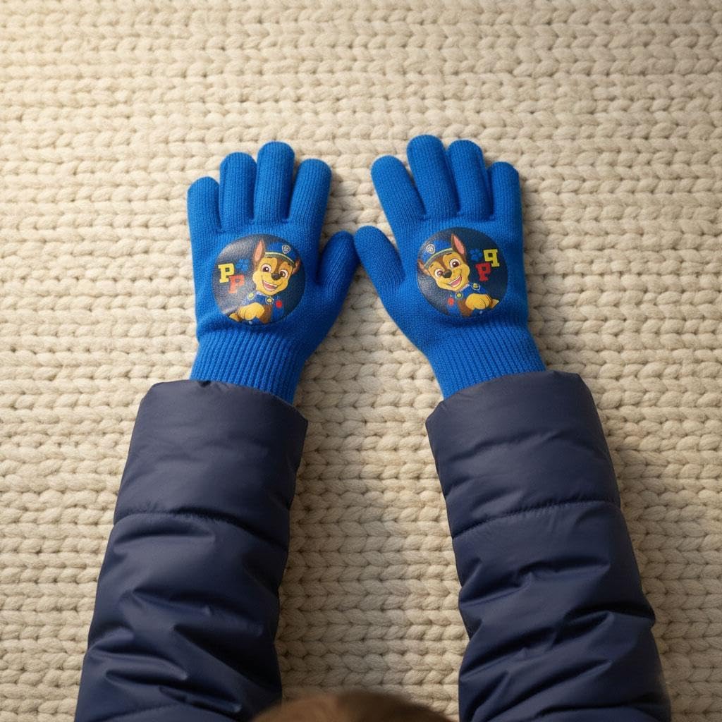 A2Z 4 Kids Paw Patrol Magic Gloves Winter Knit Officially Licensed Soft Stretchy Acrylic Ideal For Age 3-7 One Size