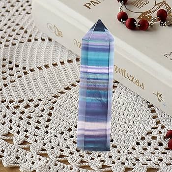 Amazon.co.jp: 天然水晶の柱 六角柱 天然蛍石六角柱 クリスタル