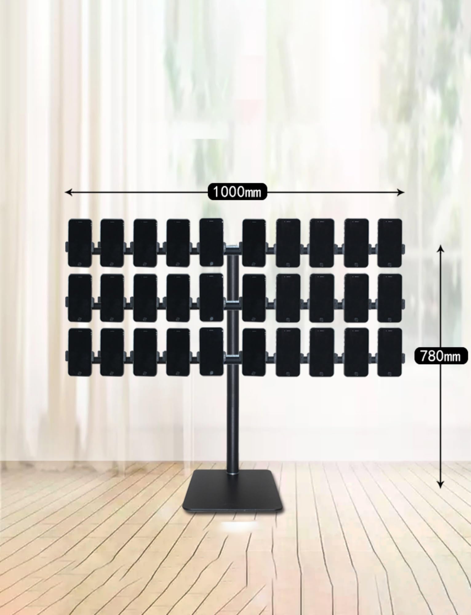 Genérico Soporte de Control de Grupo de teléfonos móviles Soporte de posicionamiento múltiple for teléfono móvil de transmisión en Vivo de Escritorio Giratorio Multicapa de 360 ​​​​°(1000x780mm)