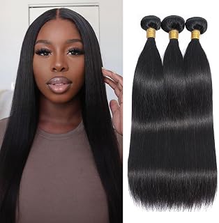 Brazilian Straight Bundles Human Hair 10 12 14 Inch 100% Unprocessed Virgin Weave 3 Bundles Human Hair Natural Black Color For Black Women