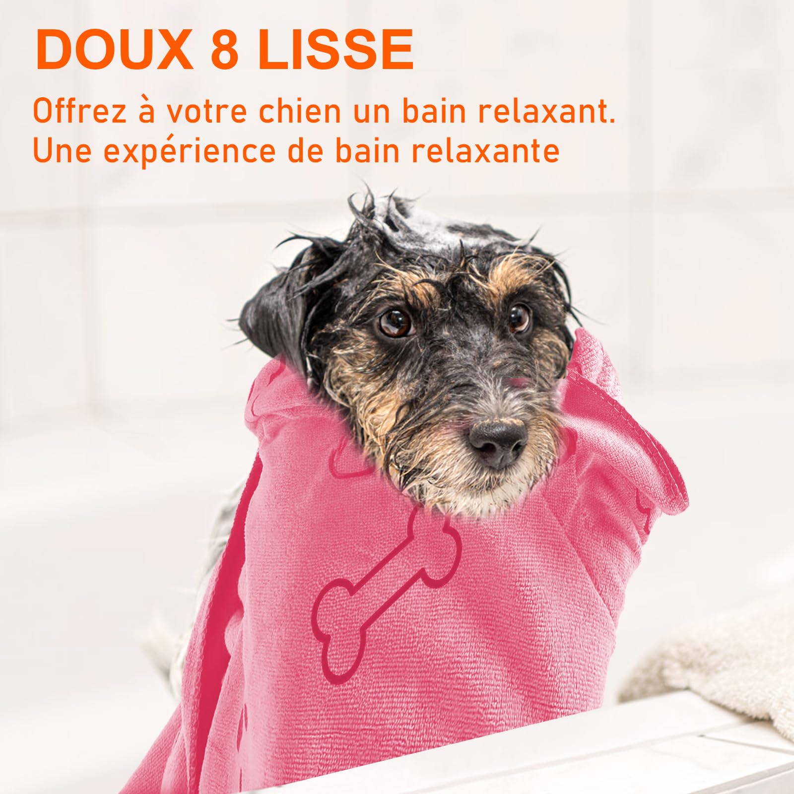 Lot de 8 Serviettes pour Chien en Microfibre 140 x 70 cm | Grandes Serviettes Douces, Super Absorbantes et à Séchage Rapide pour Bain de Chiens, Chats et Animaux de Compagnie