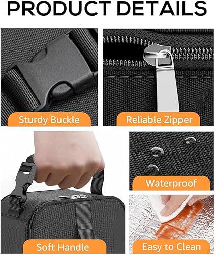 Miniatura 4 de HowFly Bolsa pequeña aislada para niños Lonchera para mujereshombres Bolsas enfriadoras plegables reutilizables para botella con hebilla de asa