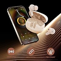 Vista 4 de Auriculares inalámbricos Bluetooth con control táctil, auriculares inalámbricos Bluetooth 5.4, auriculares inalámbricos 4-6H tiempo de reproducción