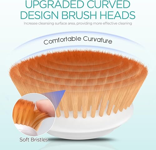 Miniatura 4 de Cepillo de limpieza facial, exfoliante facial giratorio, recargable, rotación de 2 velocidades, cepillos eléctricos para limpieza y exfoliación, con