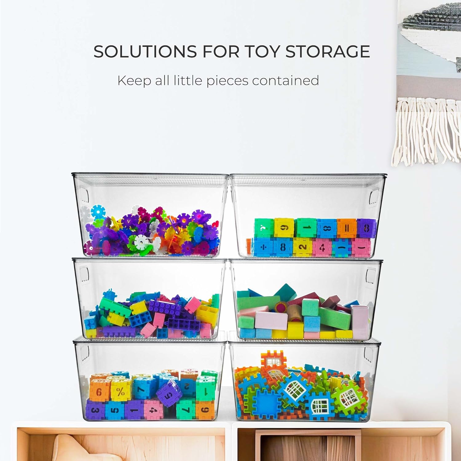 Clear Stackable Storage Bins, Plastic Toy Organizers and Storage with Lids, Toy Bins for Kids Organizer, Storage Container for Organizing for Playroom, Toy Storage Organizer Holds Toys(6) - Image 7