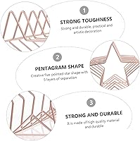 Vista 3 de Cabilock Unique Iron Star Book Holding Rack Pequeño Estantería Ornamento para Oficina en Casa Oro Rosa