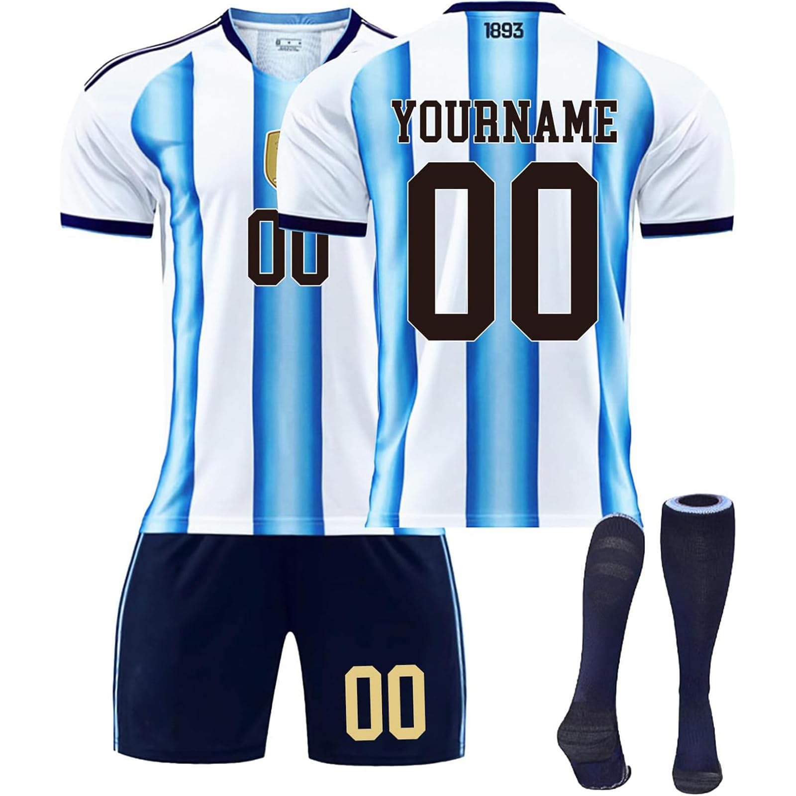 2026 Personalizada Equipacion Futbol Camiseta Fútbol Niño/Adulto con Nombre/Número, Set Completo 3 Piezas Camisetas y Shorts y Calcetines para Entrenamientos, Eventos de Equipo, Regalo de Aficionados — view 17