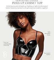 Vista 5 de Victoria's Secret Corsé push up de piel de charol sintético, lencería para mujer (32C-38D)