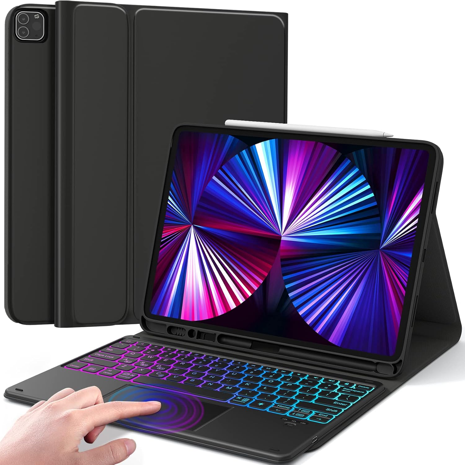 CHESONA iPad Pro 12.9 Case with Keyboard, Compatible for iPad Pro 12.9inch 2021 5th