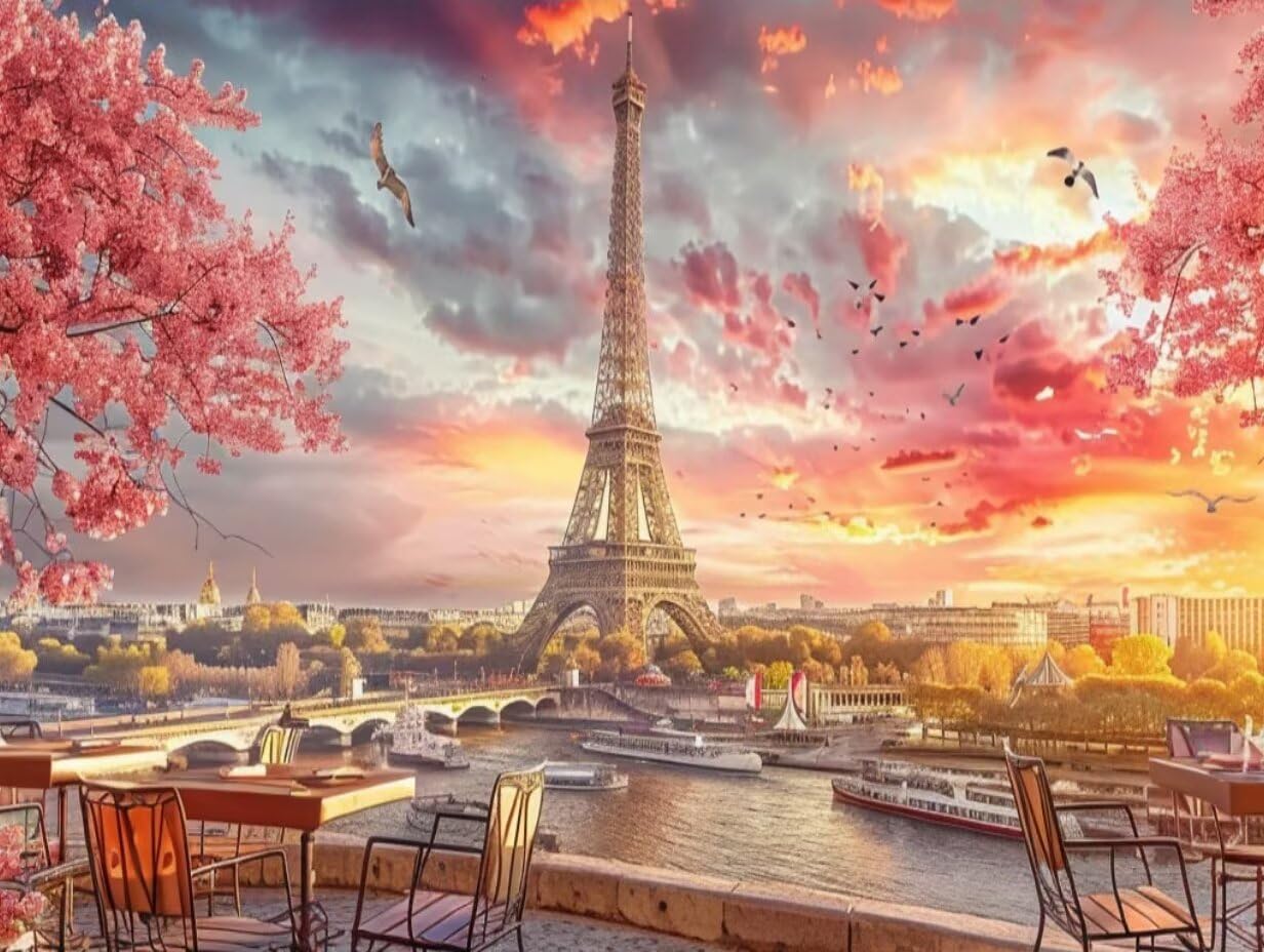 Puzzle de 5000 para Adultos, Flor Torre Eiffel, Clásicos YHPGL7-1
