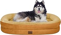 Vista 23 de Cama ortopédica impermeable para perros grandes: cama lavable de espuma viscoelástica con refuerzos - Funda ortopédica extraíble XXL para mascotas