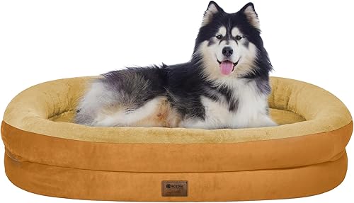 Miniatura 24 de Cama ortopédica lavable grande para perros: Cama impermeable para mascotas con respaldos - Funda extraíble y lavable para cama de perro grande de