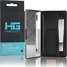 Hair Genetics Root Cover Up Professional Root Retouching - Covers White Hair, Fills Eyebrows - Resists Multiple Washes, Powder Product, for Men and Women (Black)