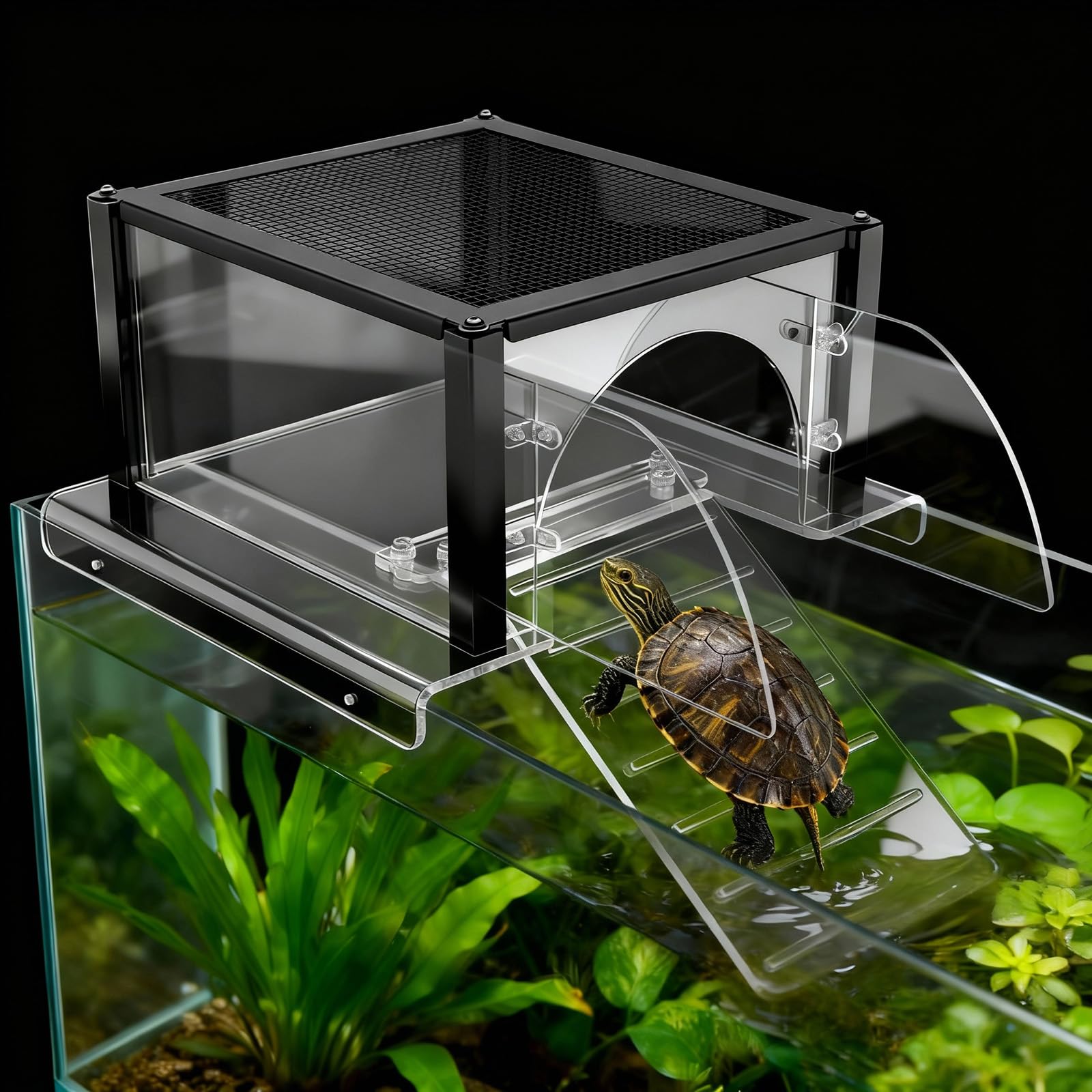 Tortuga Topper - Plataforma de Descanso para Tortugas acuáticas Tanque de 10/20/29/55 galones, Muelle de rampa para Reptiles acuáticos, terraza de Tortugas, Accesorios de Tanque de Tortugas