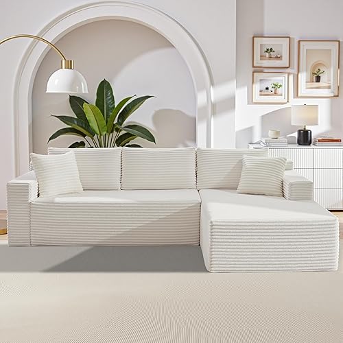 Miniatura 25 de Sofá modular de 110 pulgadas, sofá modular Cloud con asiento profundo, sofás tapizados sin hueso para sala de estar, sofá modular moderno