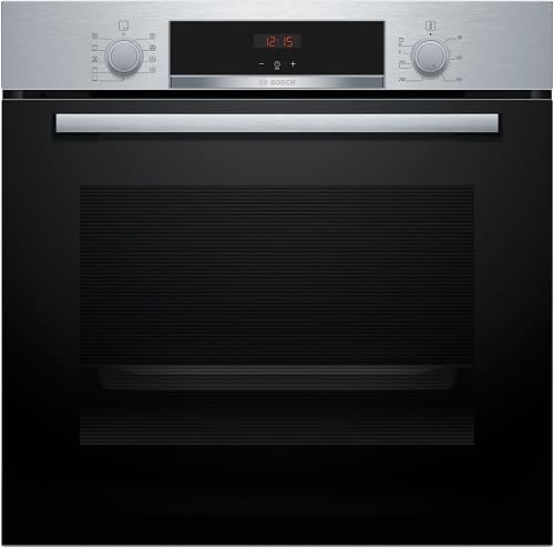 Bosch - Horno Multifunción, Serie 4, 60 cm. de ancho, Asistente de limpieza con agua, 3D Hotair, Acero, HBA514ES3          [Clase de eficiencia energética A+]