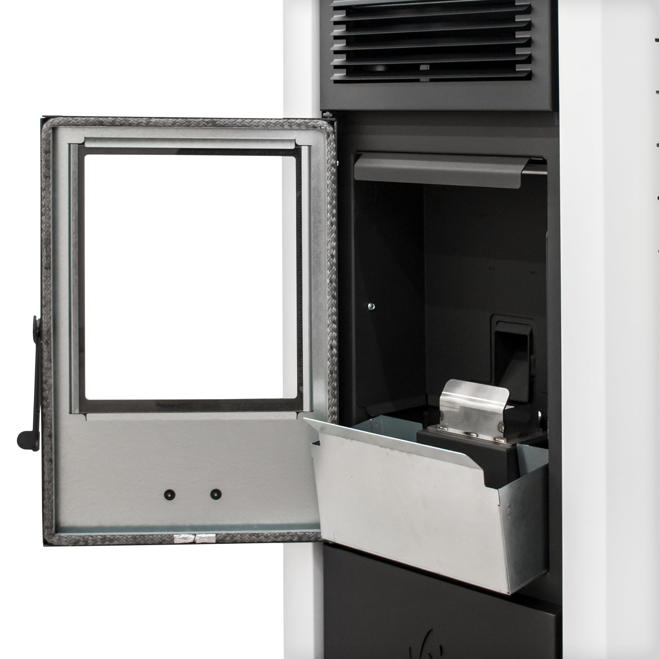 STUFE A PELLET ITALIA San Diego 14 Kw Canalizada WiFi – Estufa de aire ventilada eficiencia 92% calentador de 130 m² Autonomía 20 H programable 5 velocidades y potencias, garantía de 24 meses, color