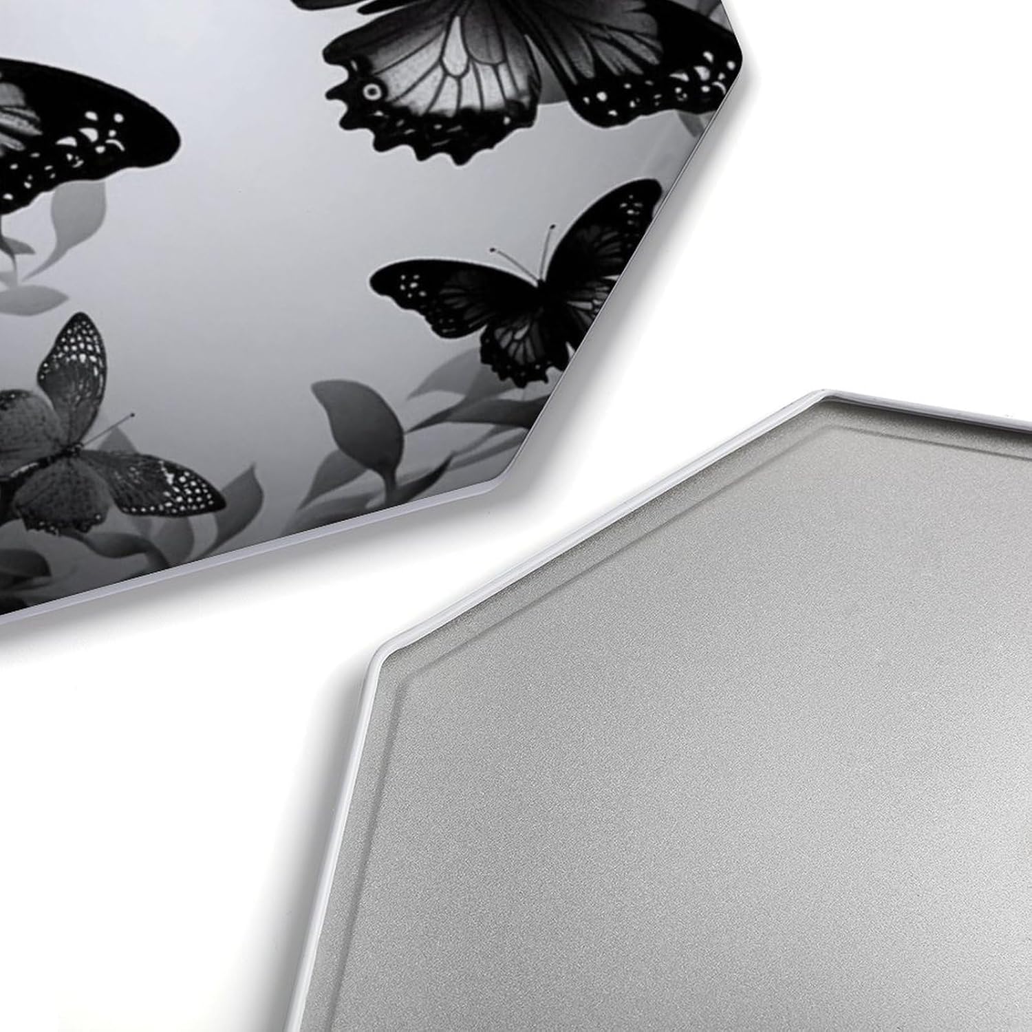 Ctagon Metal Sign for Home, Modern Display Plate for Kitchen, Black Gray Butterflies Plates Accent Hanging Wall Decorations 3PCS for Living Room, Bedroom, Hallway, Hotel