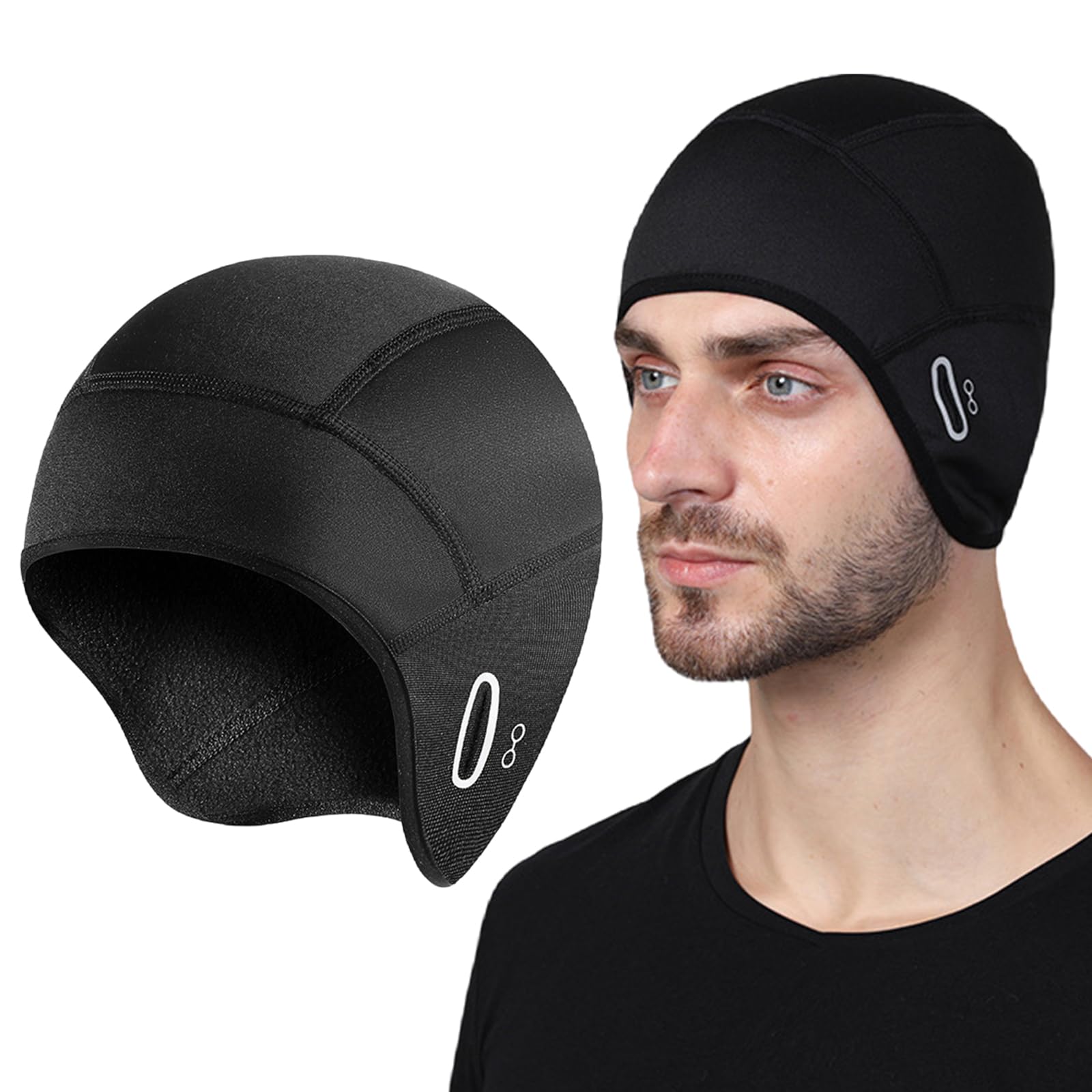 Czapka rowerowa na zimę, czapka rowerowa pod kask, ciepła i wiatroszczelna czapka rowerowa, czapka zimowa, ciepła czapka rowerowa z ochroną przeciwwietrzną, oddychająca czapka pod kask