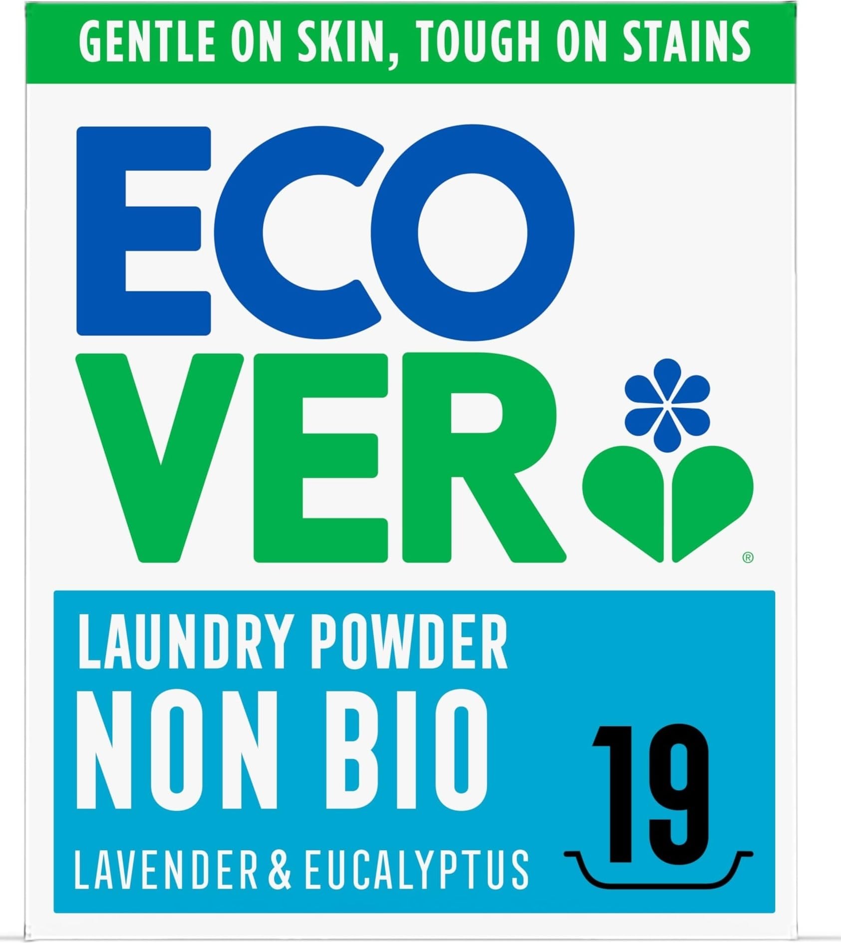 Ecover Non-Bio Laundry Powder, Lavender & Eucalyptus, 19 Washes, 950g