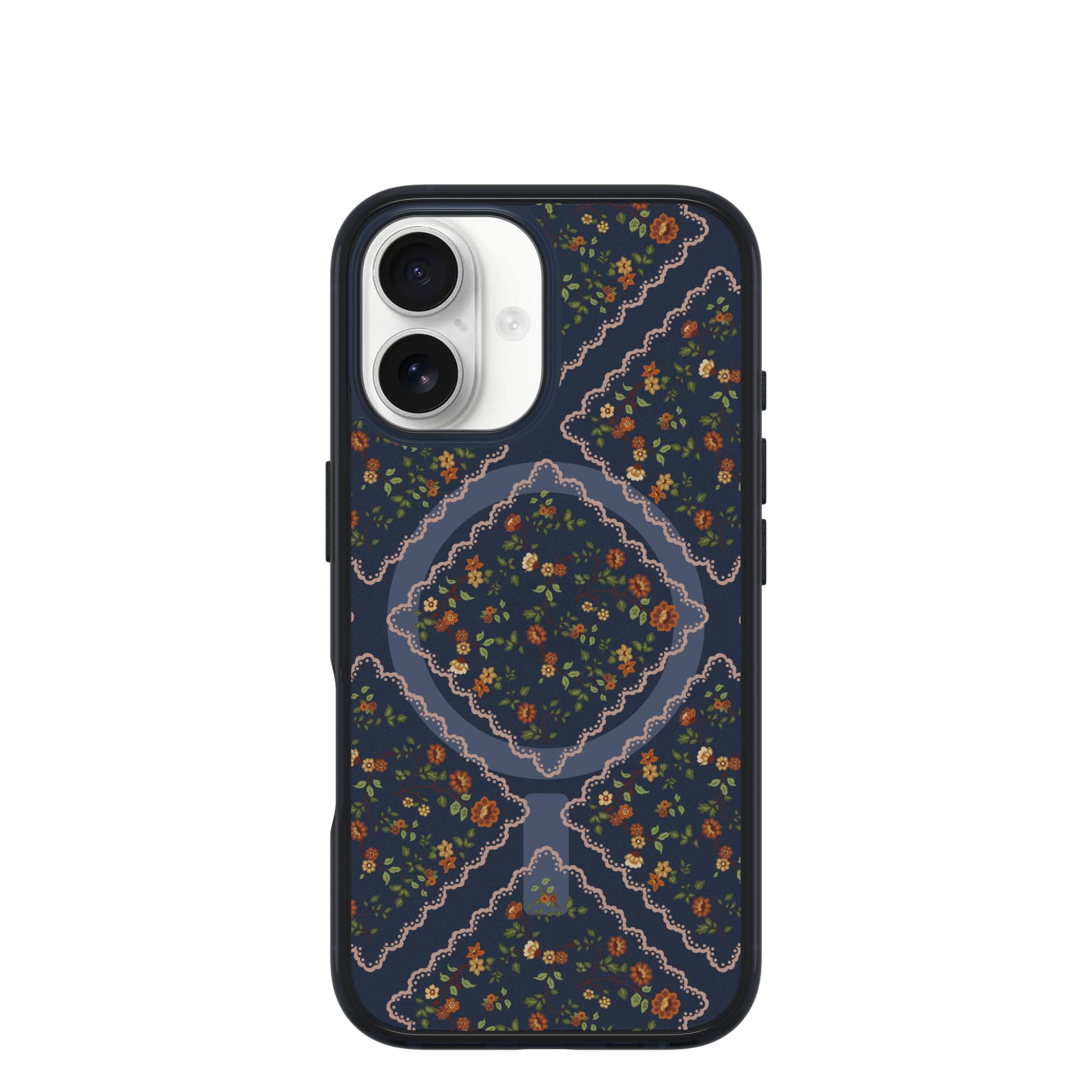 OtterBox iPhone 16 Symmetry Series Clear Case - Floral Romance Blue
