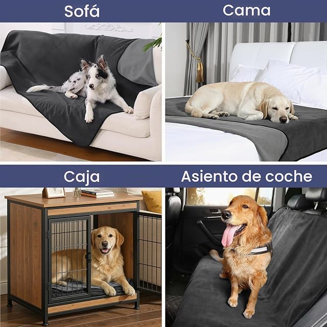 Foto 7 de 8 de PETTOM - Manta Impermeable para Perro (152 x 127 cm), Térmica Paños Suaves Calentitas Lana Mantas Mullida…