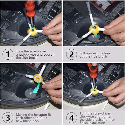 Miniatura 6 de Neutop Cepillo lateral de repuesto compatible con todos los iRobot Roomba 900, 800, 700, 600, 500 Series 960, 980, 981, 985, 860, 880, 890, 891,