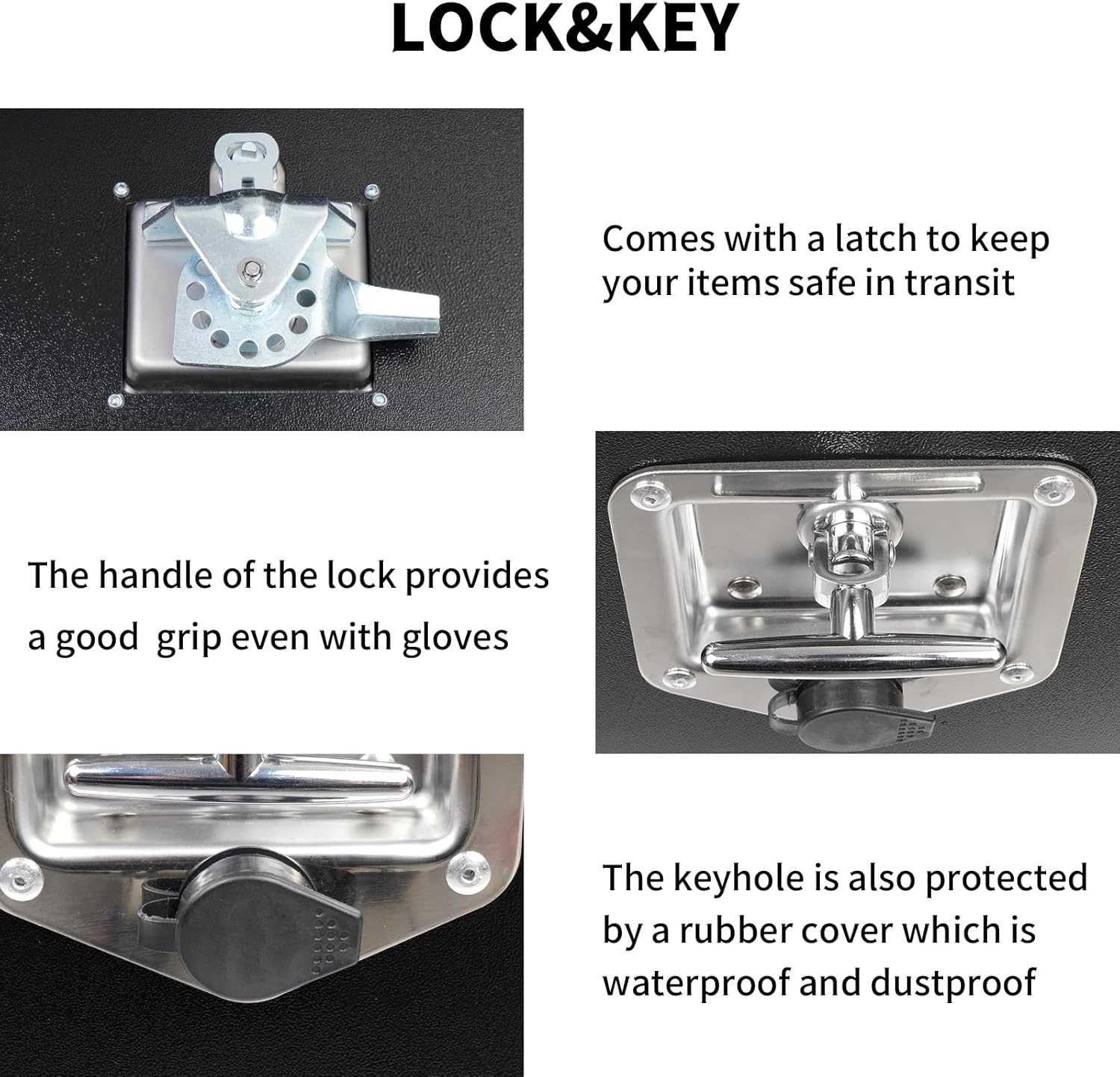 30 Inch Black Steel Truck Tool Box with T-Handle Latch Flatbed Tool Box Storage Box for Trailer Heavy Duty Truck Bed Storage Organizer Chest (18"x 18" x 30”)