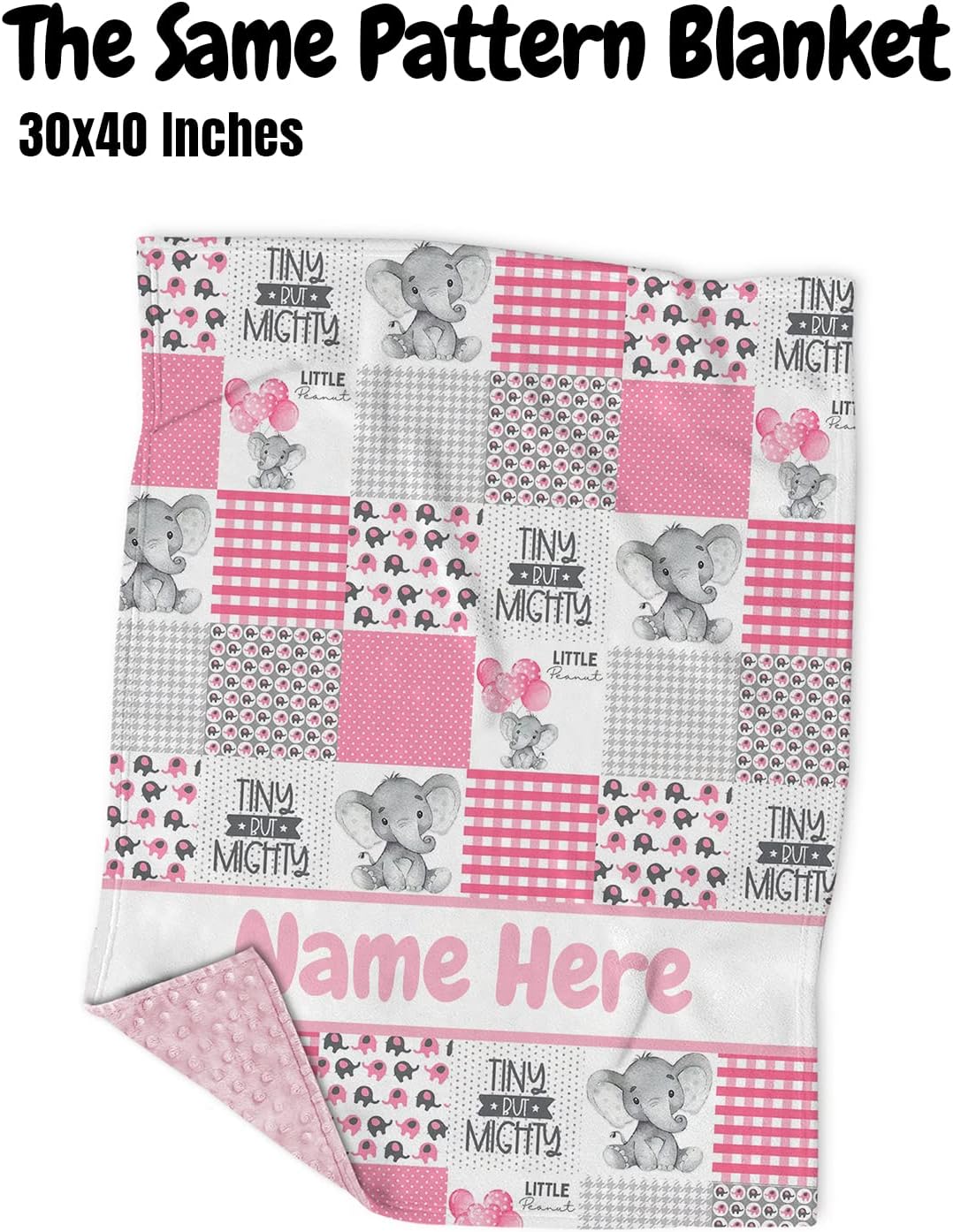 Personalized Cute Elephant Pink Baby Crib Sheets with Name, Custom Fitted Crib Bedding Sheets for Baby Girls, Baby Bedding Sets, Crib Mattress Sheets, Mini Crib Sheet | Name Crib Sheets, Play Sheets