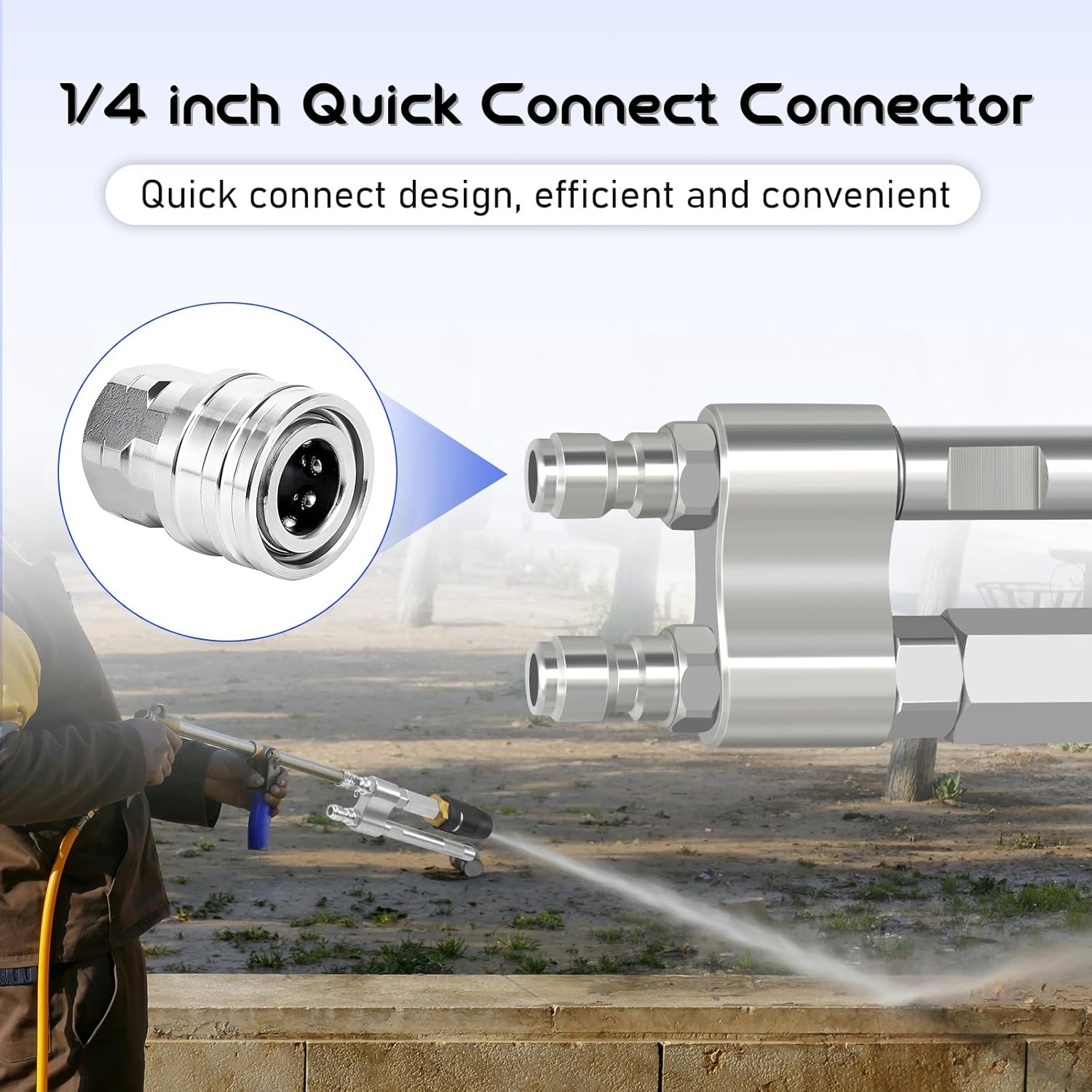 M5 Twist Nozzle,3-7 GPM Two-in-one Adjustable Downstream Soft Wash Nozzle,1/4" Quick Connect, High Reach Spray Nozzle,Adjustable Shooter Tips