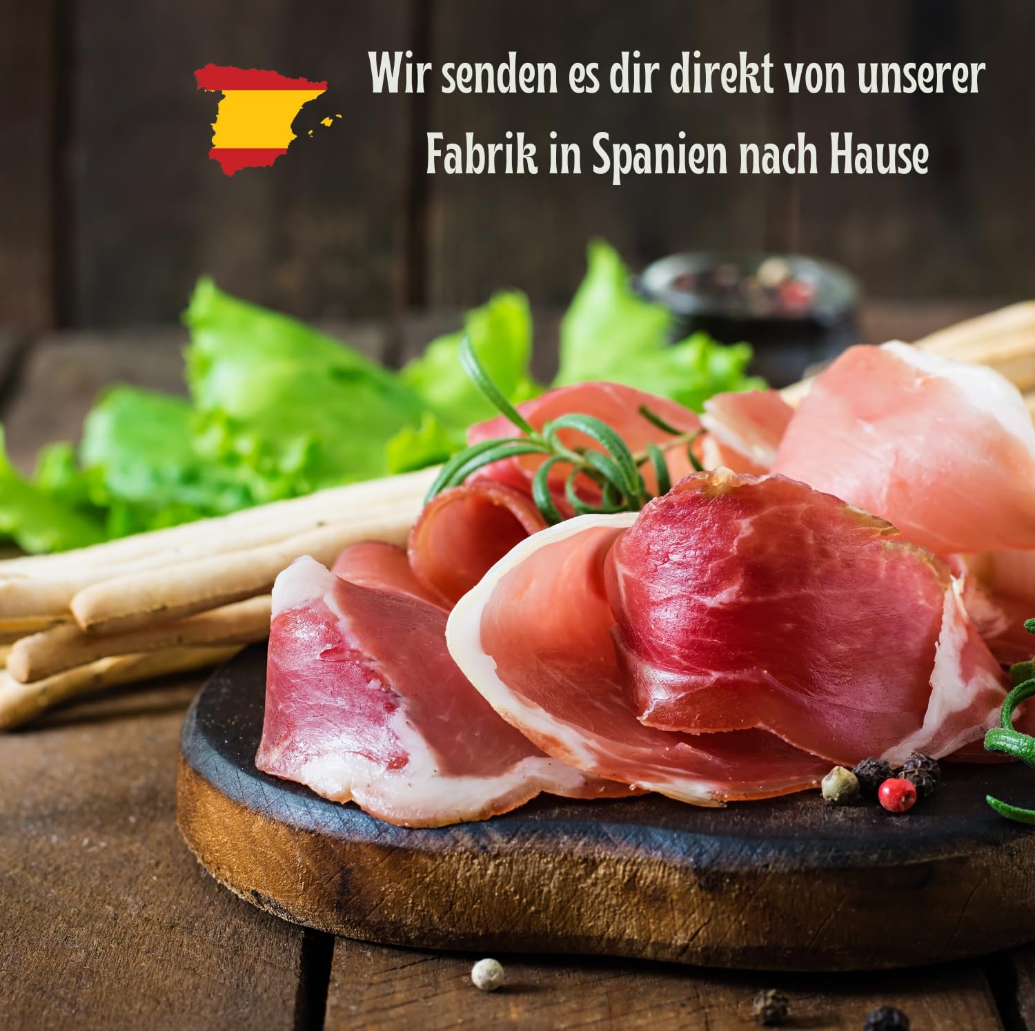 Serrano Schinken am Stück 1kg | Spanischer Schinken | Jamon Serrano | luftgetrockneter schinken am stück | Serrano Rohschinken | Serano | Geschenkkorb für Männer