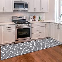 WISELIFE Kitchen Mat, Cushioned Anti-Fatigue 17.3"x 59" Waterproof Non-Slip Heavy Duty Ergonomic Comfort Rugs for Floor Home, Office, Sink, Laundry, Grey