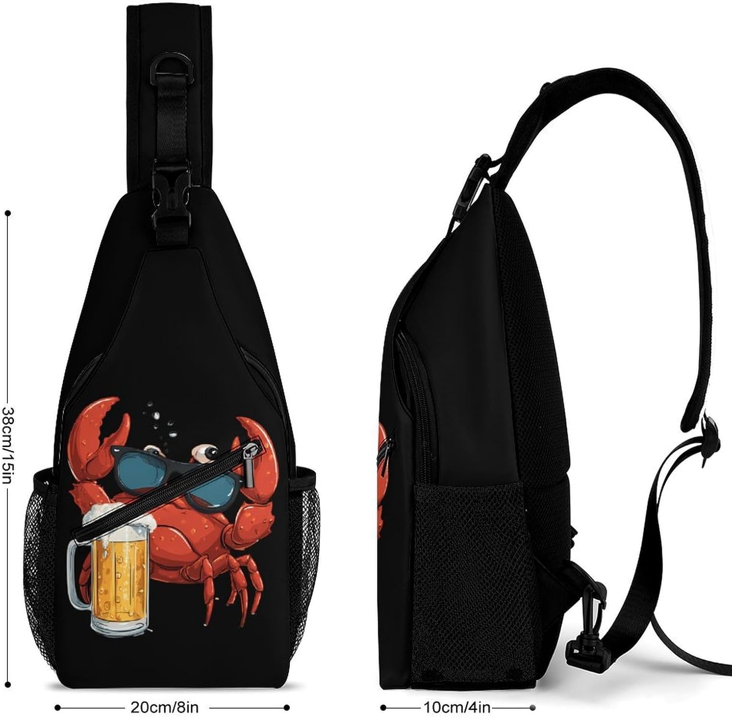 Victorys Crab Ocean Animal Men Crossbody Sling Backpack Chest Bag | Travel Fanny Pack,Hiking Daypack,Print Shoulder Bags