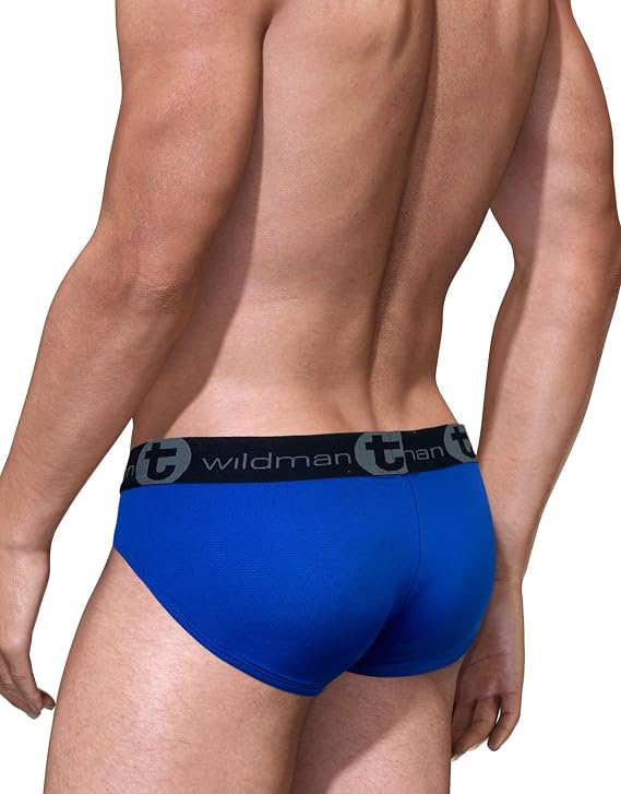 Wildmant Big BOY Pouch MESH Breif Royal Blue/White
