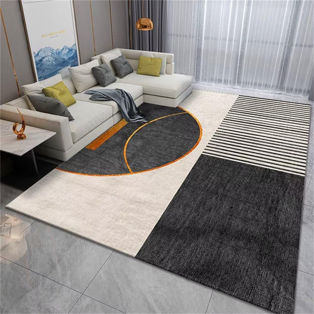 Tapis de salon géométrique gris 80X200CM idéal pour réchauffer le sol de votre salle à manger