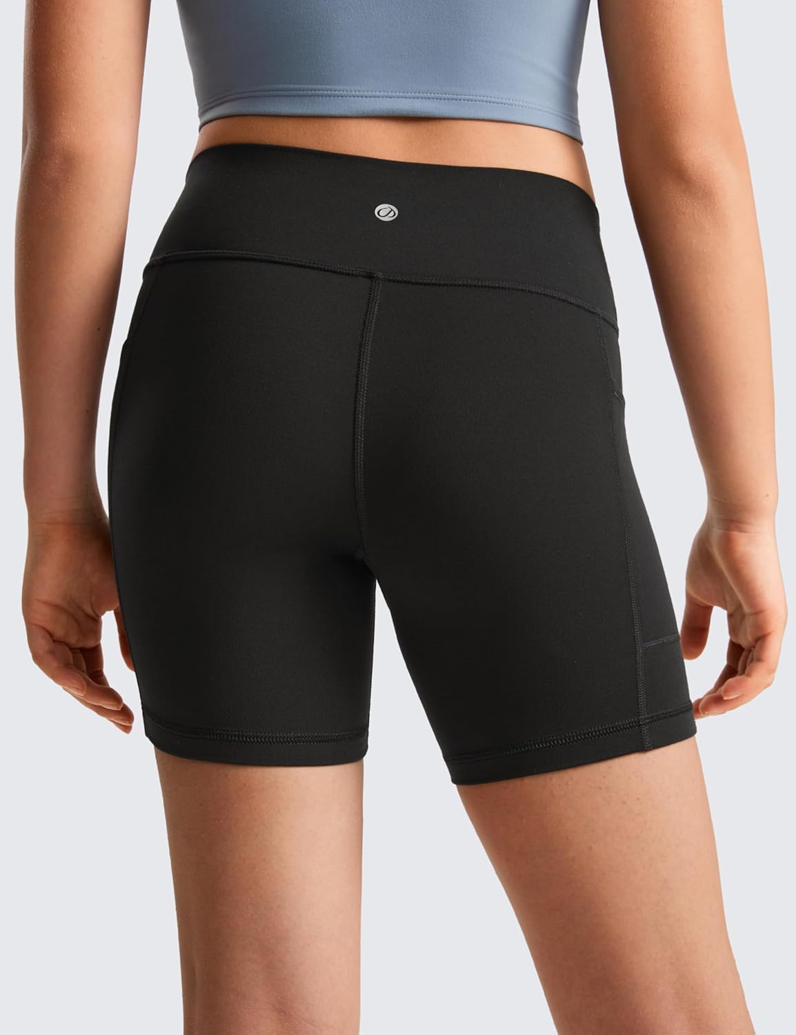 CRZ YOGA Girls Butterluxe Athletic Biker Shorts with Pockets - Dance Yoga Casual High Waist Kids Teen Summer - Image 3