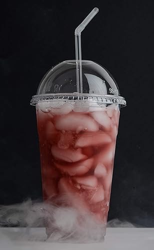 Miniatura 5 de EcoQuality [500 unidades] Tapas de cúpula desechables de plástico para vasos de PET de tamaño estándar de 12 a 24 onzas, tapas de vaso transparentes