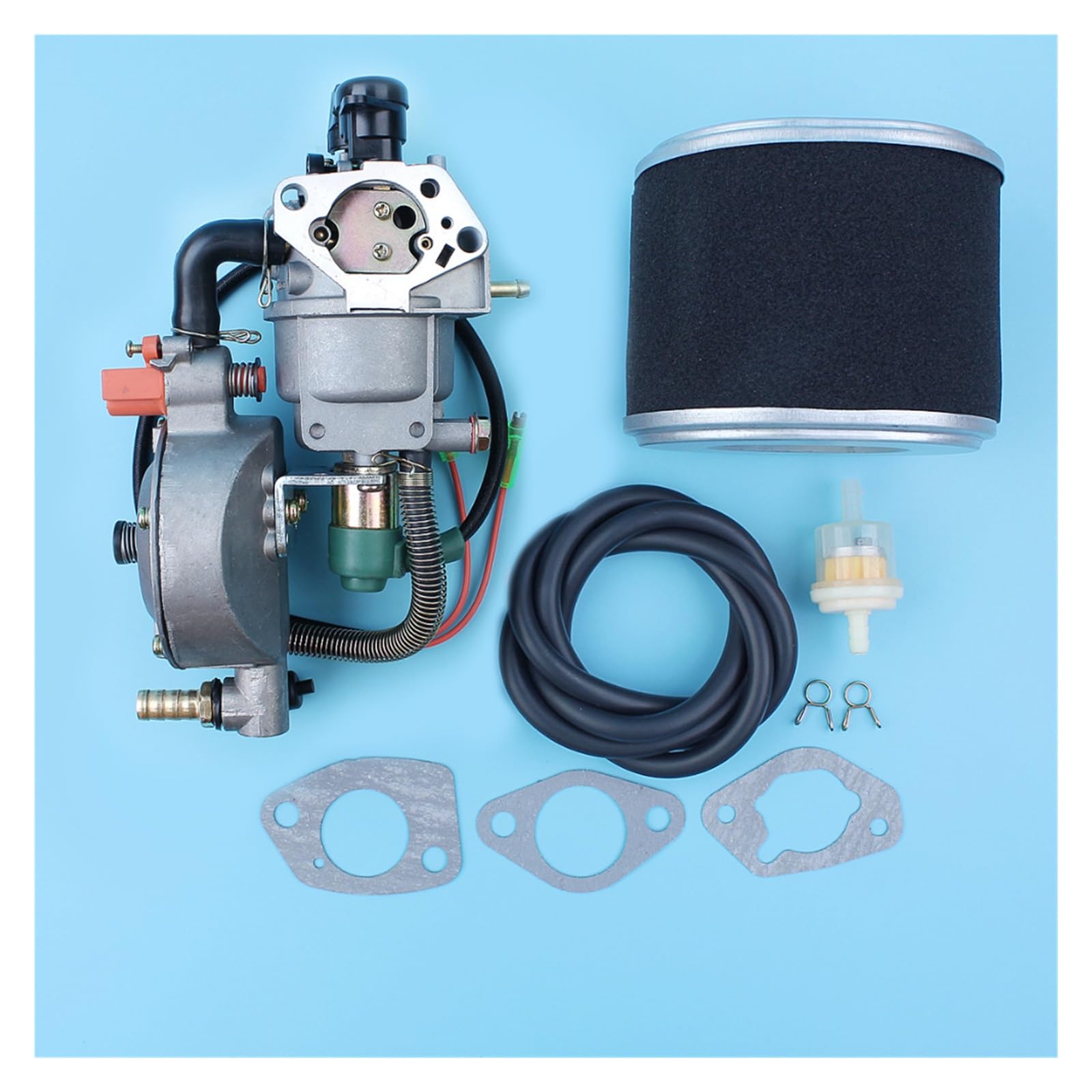 Kit de conversión carburador combustible dual estrangulador automático for GX390 13HP 188F 4.5KW-8KW generador LPG/CNG/filtro aire gasolina