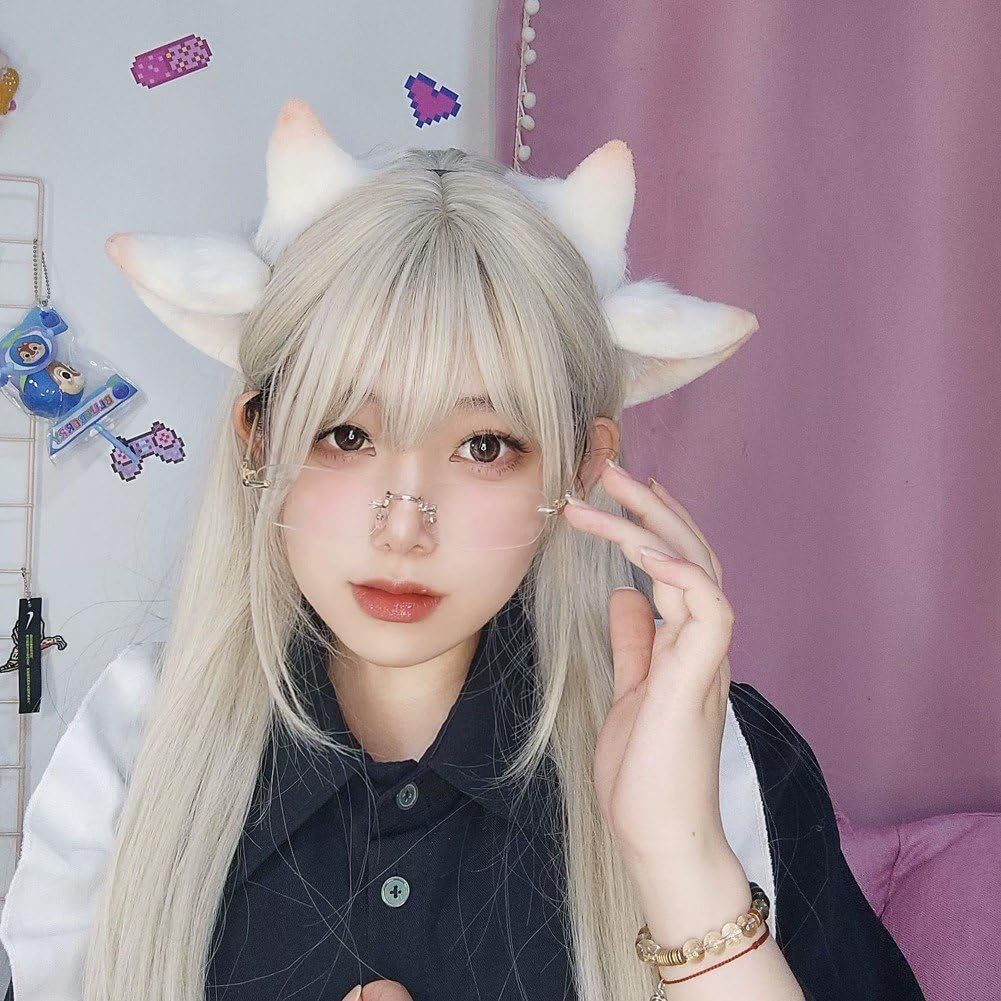 Serre-tête en peluche avec oreilles de mouton et cornes de mouton en peluche - Accessoire de voyage pour cosplay, fête d'anniversaire, école, jeux de rôle