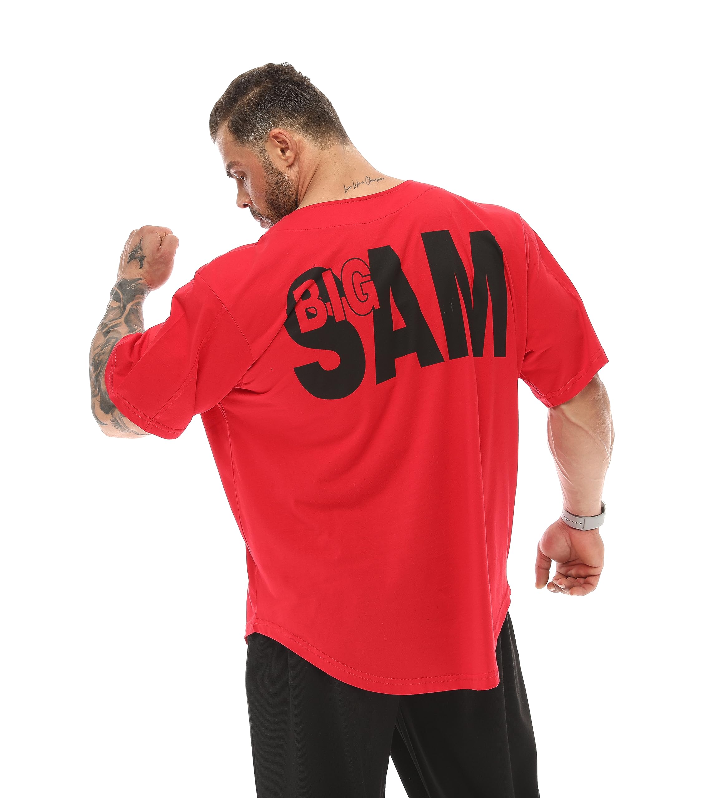 Herren Oversize T-Shirt Dünner Stoff 100% Baumwolle Rag Top Gym T-Shirt