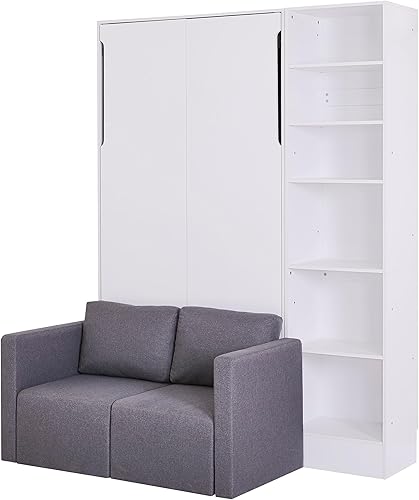 Miniatura 4 de Merax Base de cama de plataforma de tamaño individual con estribo de almacenamiento, no necesita somier, fácil montaje para niños, color blanco