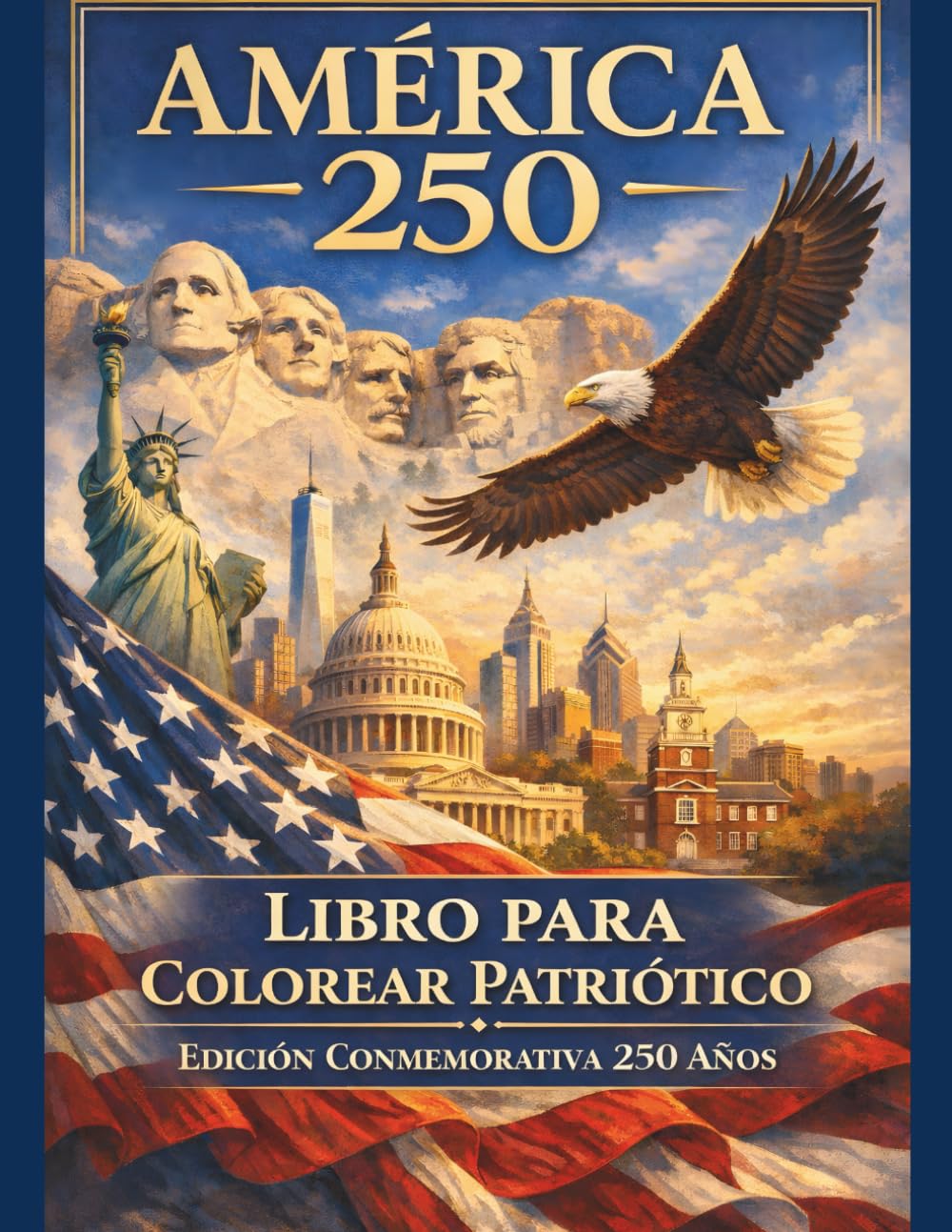 América a los 250 Libro Patriótico para Colorear: Edición Conmemorativa del 250 Aniversario de la Independencia de Estados Unidos (America 250 Patriotic Coloring Books)