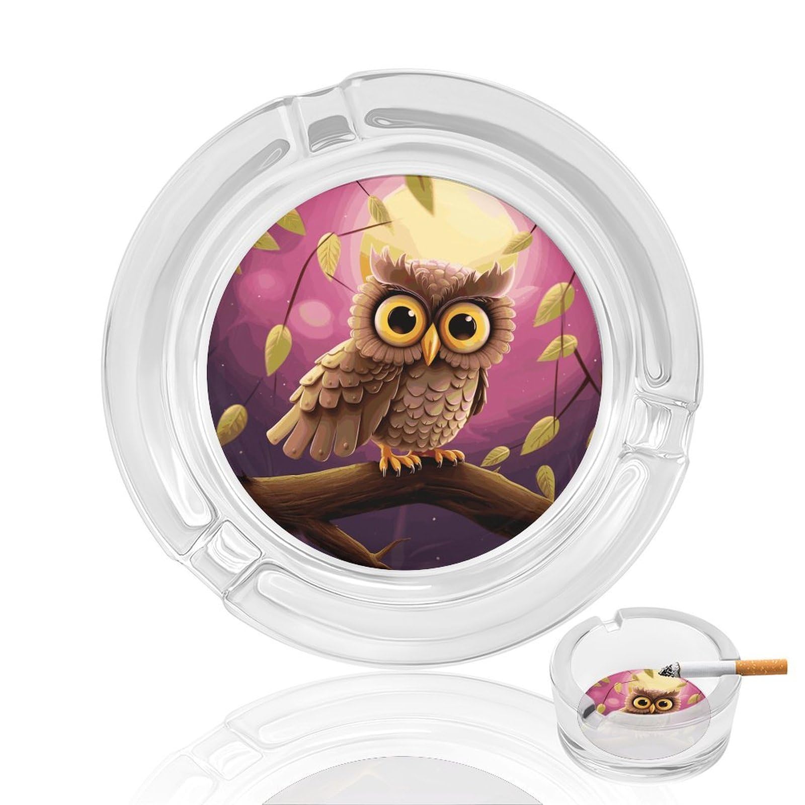 Cendriers en verre hibou anti-odeur décoration bureau chic