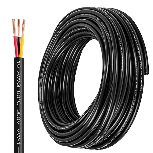 Miniatura 50 de Lesnlok Cable eléctrico calibre 20 AWG con 2 conductores de cobre puro, libres de oxígeno, trenzados, de cloruro de polivinilo, estañados
