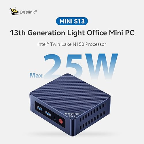 Miniatura 10 de Beelink Mini PC, Mini S12 Mini computadora 12ª generación Quad-Core N100, computadoras de escritorio 16G DDR4 RAM 500G SSD, PC pequeña 4K UHD Dual