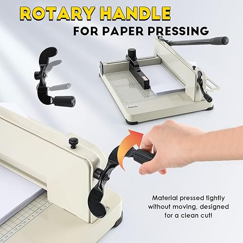 Miniatura 4 de CGOLDENWALL Cortador de papel resistente A4 Cortador de guillotina de papel de 12 pulgadas, máx. 400 hojas, precisión de corte de 0.001 in, adecuado