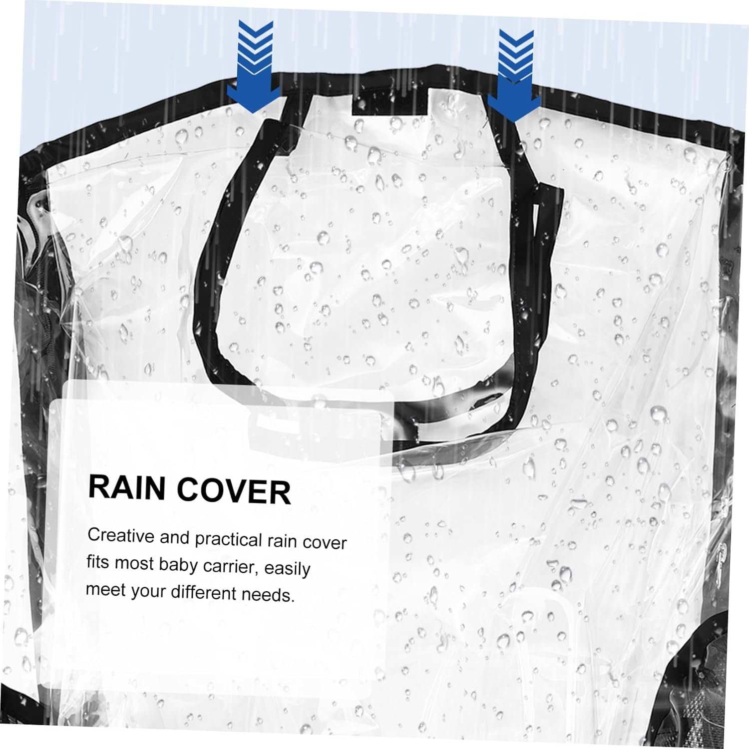 Carrier Stroller Rain Cover Windproof Waterproof Dustproof Shield for Outdoor Travel Weather Protection